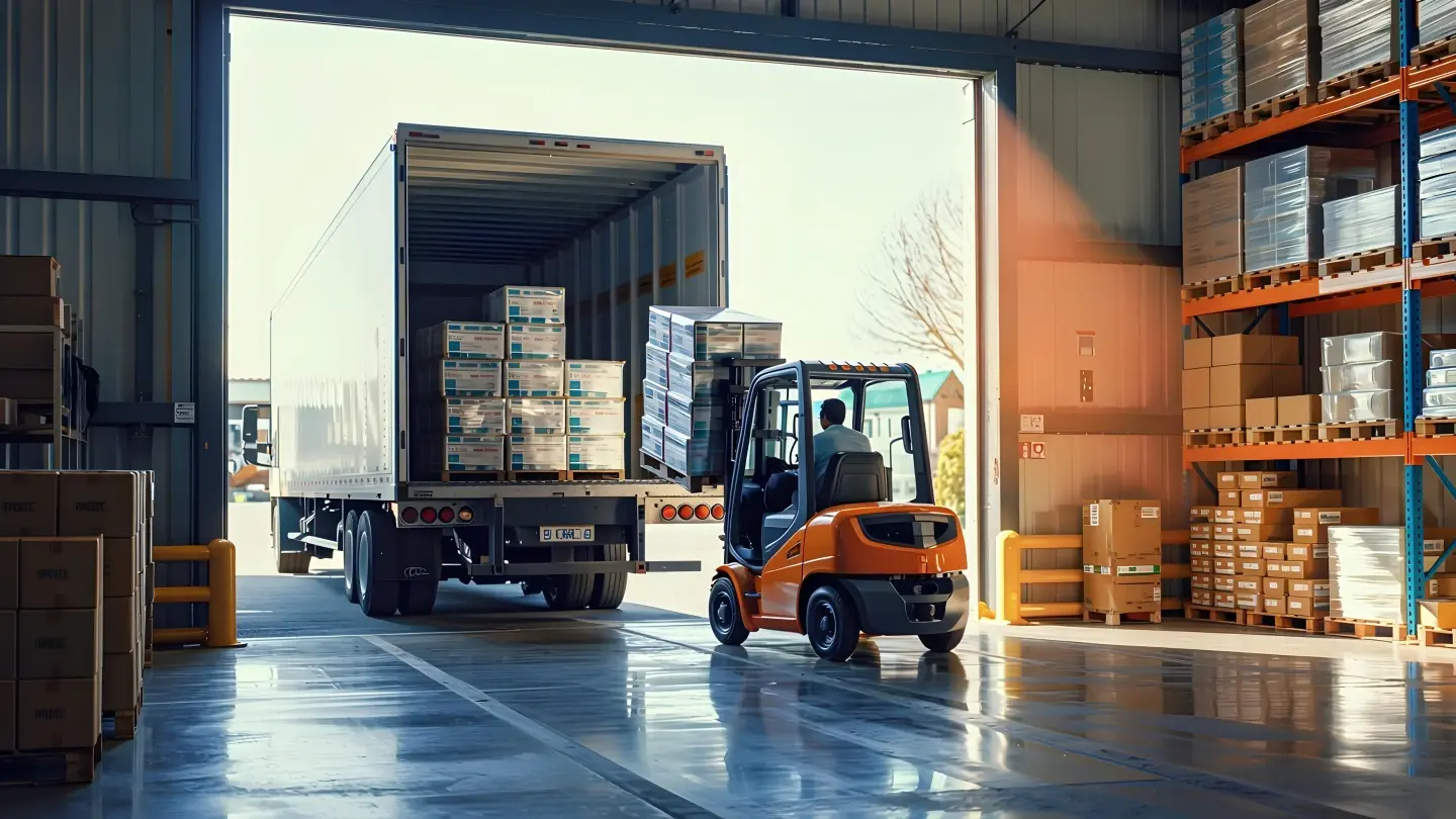 Warehouse worker preparing ecommerce packages for fulfillment